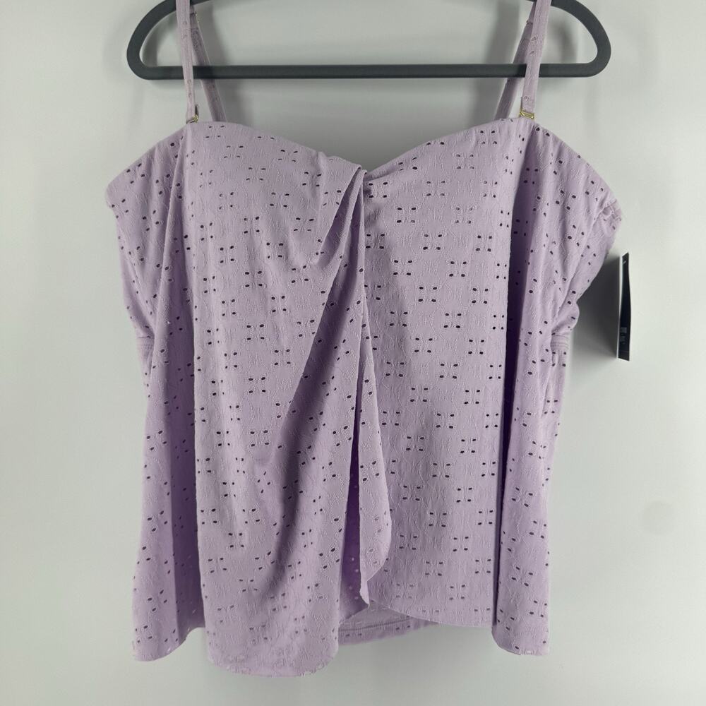 Crown & Ivy Women's NWT Tankini Top Size XXL Lilac Swim Swimsuit Top $60 MSRP